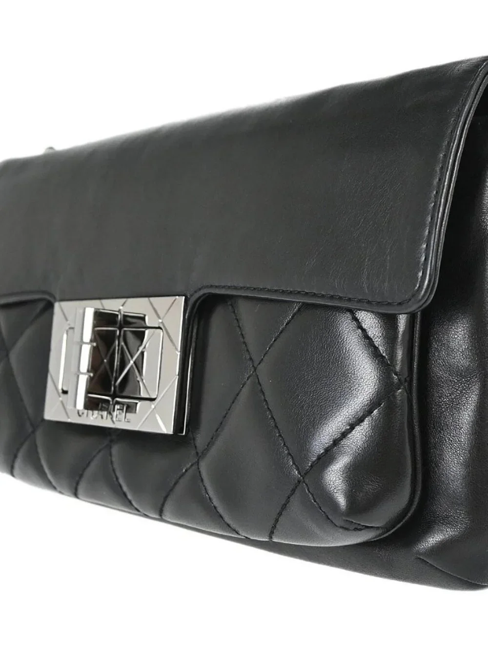 Chanel Black Lambskin Mademoiselle Lock Shoulder Bag 167396